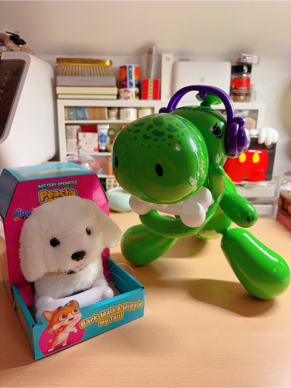 Squeakee The Balloon Dino & Peachy Puppy Interactive Toy Bundle all Complete